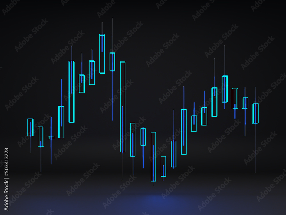 stock market diagram as business symbol - 3D Illustration