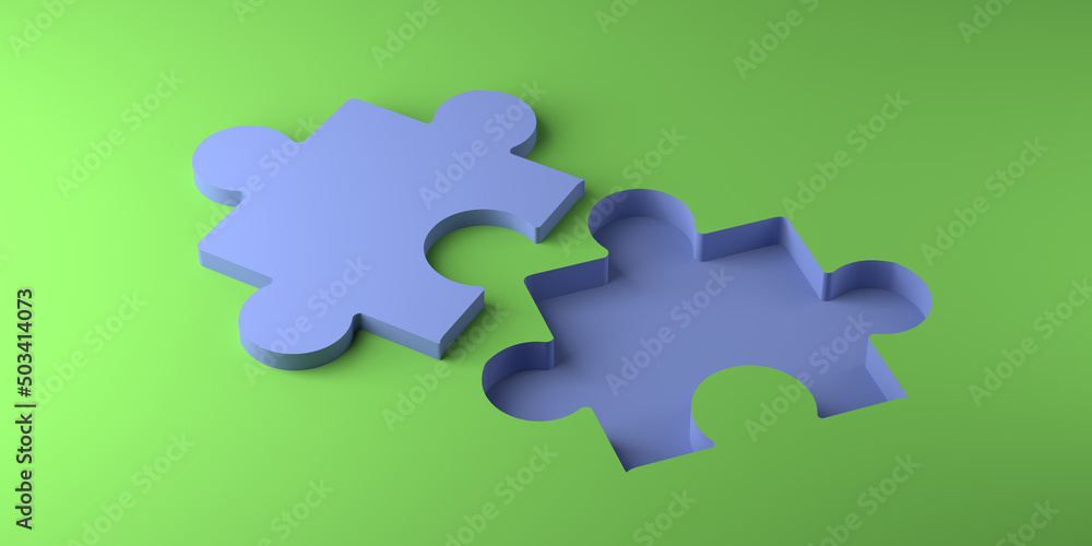 Puzzle piece to fit together. Jigsaw concept. 3D illustration. Copy space. Puzzle piece to fit together. Jigsaw concept. 3D illustration. Copy space.