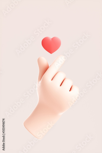 3D rendering of cute little hands and models