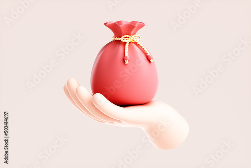 3D rendering of cute little hands and models photo