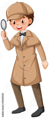 Male detective wearing brown overcoat and hat