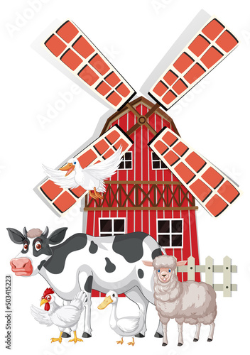 Farming theme with many animals