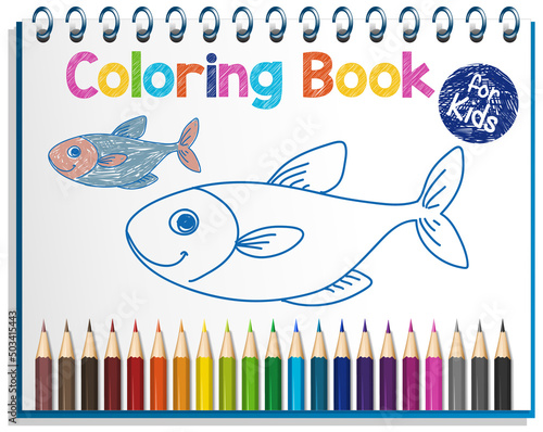 Coloring book worksheet for kids