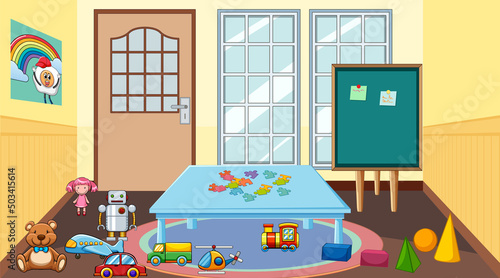 Children room with many furnitures