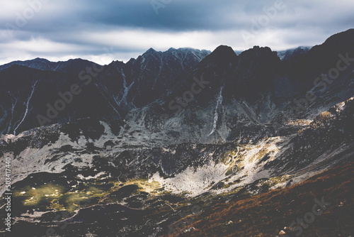 Mountain peaks in stormy weather. Tatra Mountains