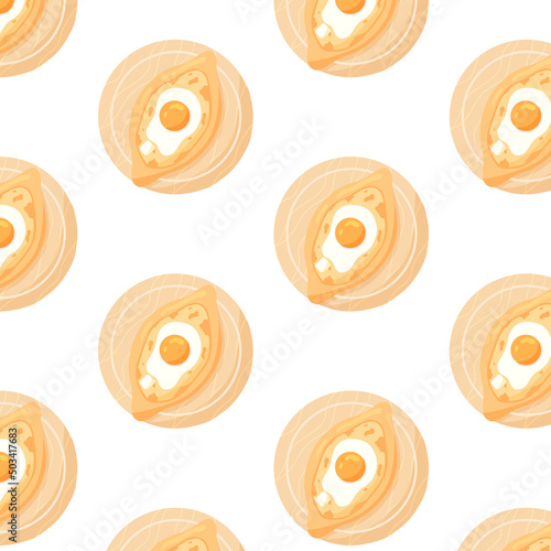 Pattern with Georgian khachipuri. Seamless pattern with Adjarian khachipuri. Vector illustration.