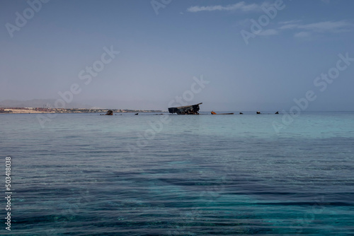 The remains of the Loullia on the northern edge of Gordon Reef in the Straits of Tiran near Sharm el Sheikh, Egypt, taken in 2022 © Rob