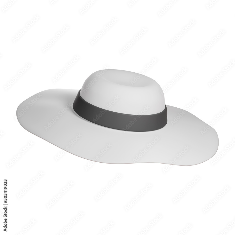 3d summer beach hat. 3d illustration.