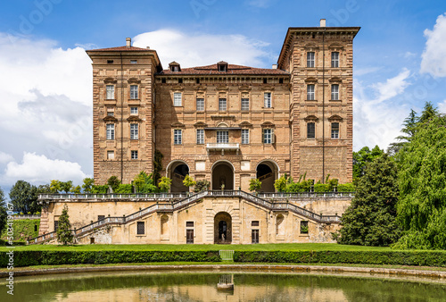 Konstfotografi The back façade of the Ducal castle of Agliè, built in the 16th century, part of