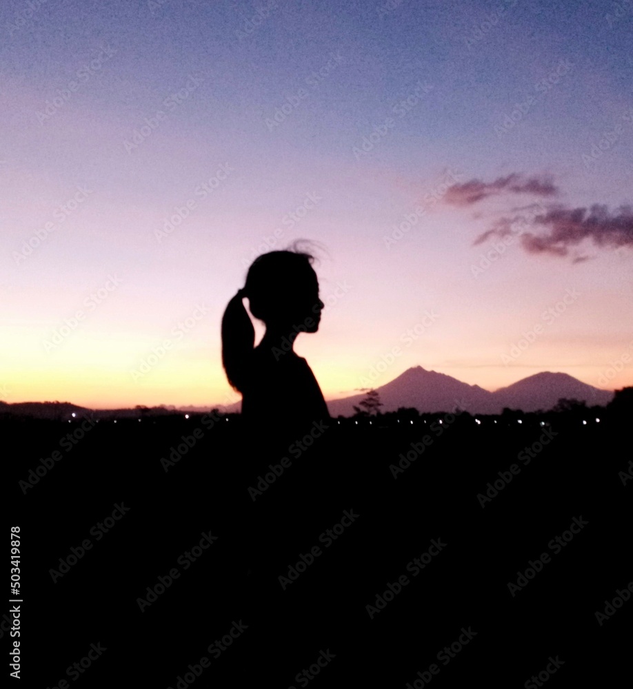 silhouette of a child