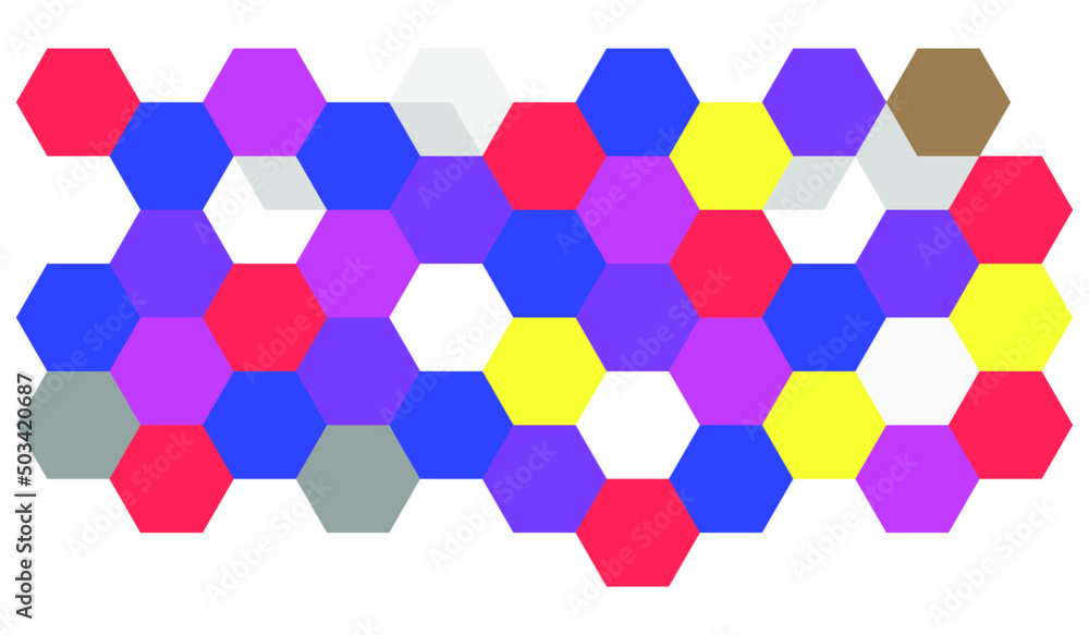 Colorful hexagon geometry isolated on white background. Colorful hexagon geometry isolated on white background.