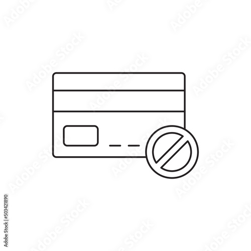 Credit or debet card disable icon in line style icon, style isolated on white background