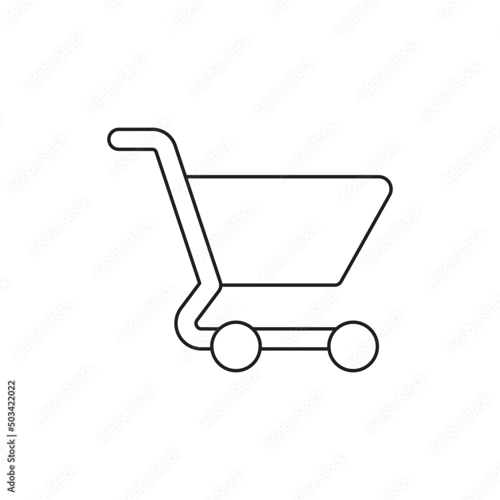 Shopping cart icon in line style icon, style isolated on white background Shopping cart icon in line style icon, style isolated on white background