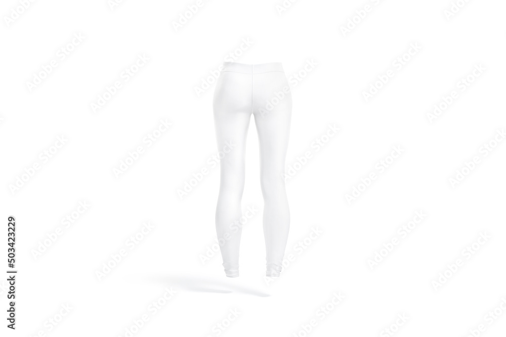Blank white women sport leggings mockup, back view Blank white women sport leggings mockup, back view