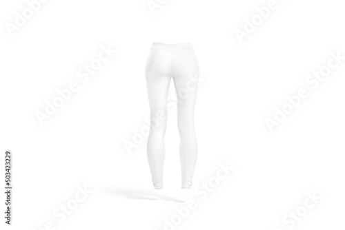 Blank white women sport leggings mockup, back view