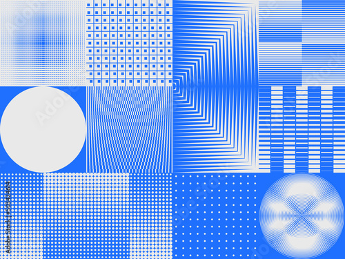 Abstract Minimalist Vector Graphics With Digital Transition Effect Inspired by Brutalist Style