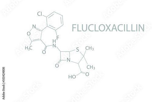 Flucloxacillin molecular skeletal chemical formula. © Inna