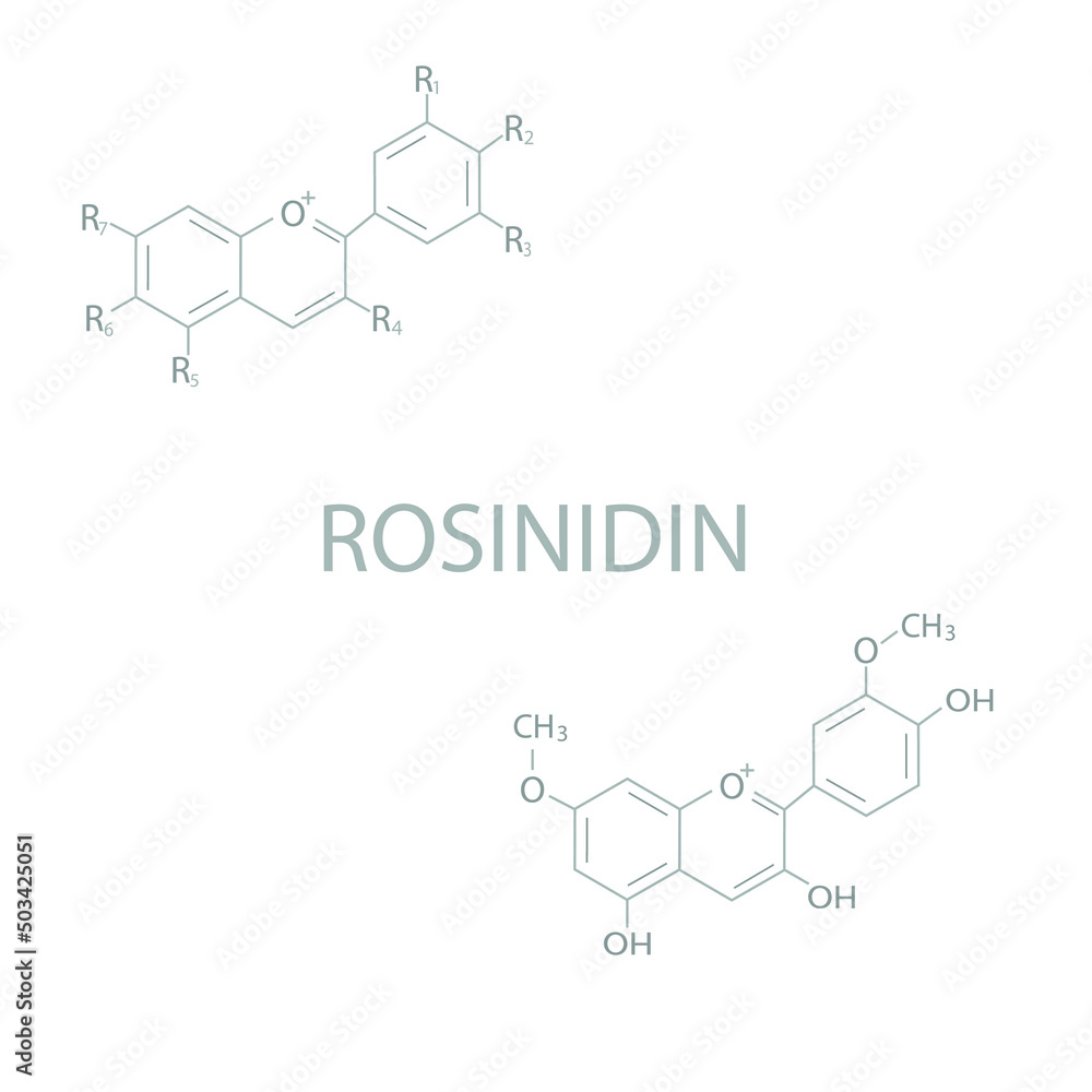  Rosinidin molecular skeletal chemical formula.