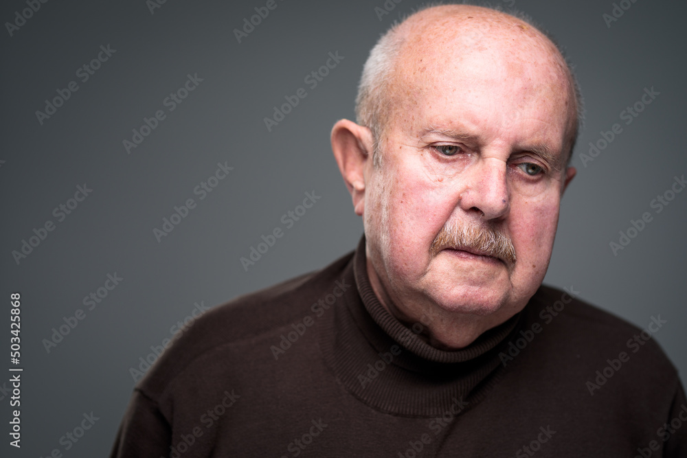 Senior man lonely at home, anxious/afraid to go out - self isolation/ quarantine due to COVID-19/ Coronavirus social distancing/prevention concept Senior man lonely at home, anxious/afraid to go out - self isolation/ quarantine due to COVID-19/ Coronavirus social distancing/prevention concept