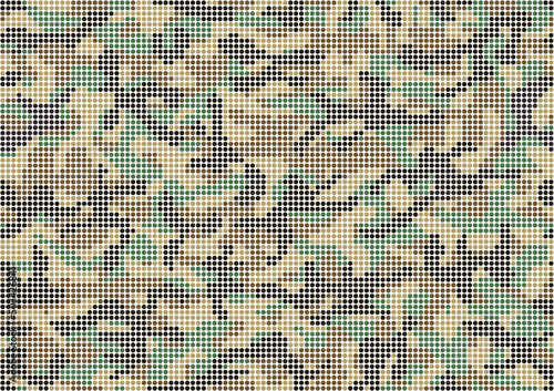 丸ドットのカモフラージュ（迷彩）柄のシームレスベクター背景素材