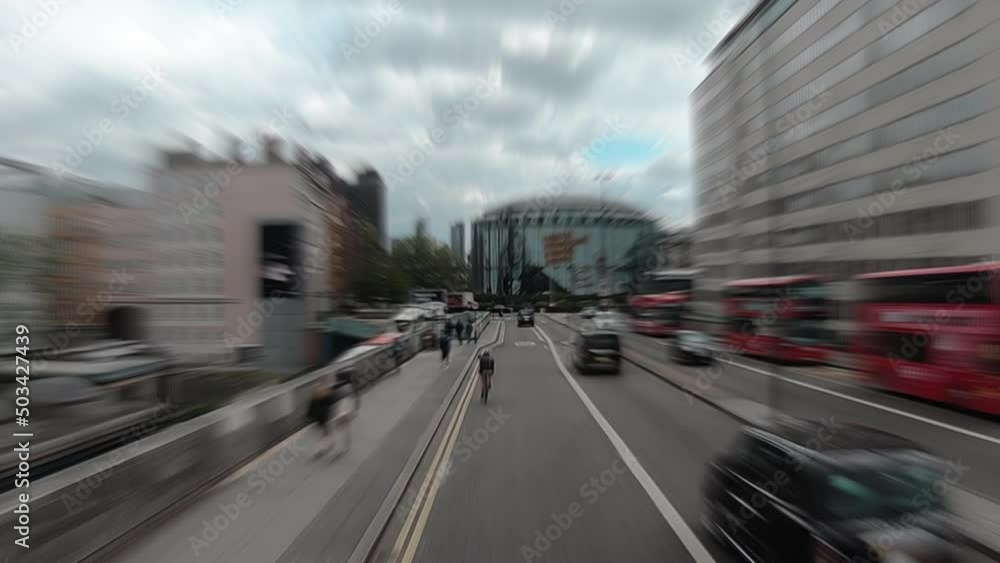 Hyperlapse blur in London city from the bus, in London central. Hyperlapse blur in London city from the bus, in London central.