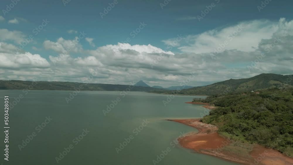 aerial drone lake against a beautiful cloud background, seascapes aerial drone lake against a beautiful cloud background, seascapes