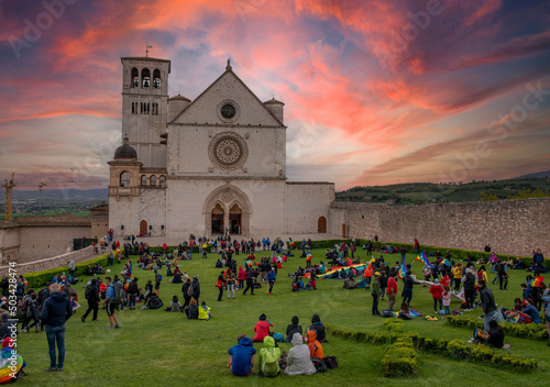 Fotobehang Park of the basilica of Assisi