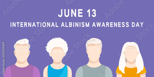 International Albinism Awareness Day. June 13. Silhouettes of people with albinism