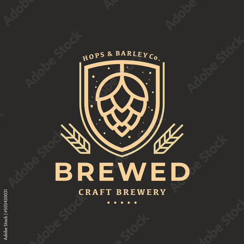 Papier peint Craft beer logo design