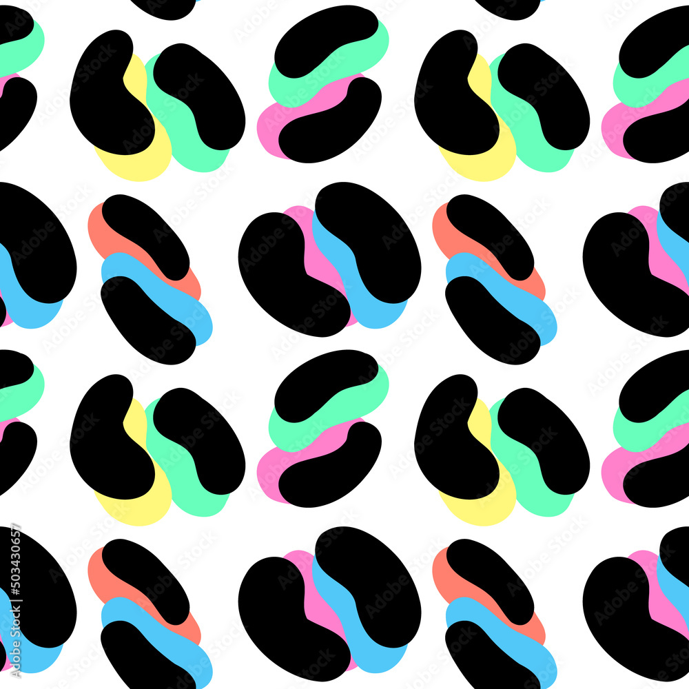 Abstract leopard seamless pattern. Vector illustration. Modern pattern with colorful spots 