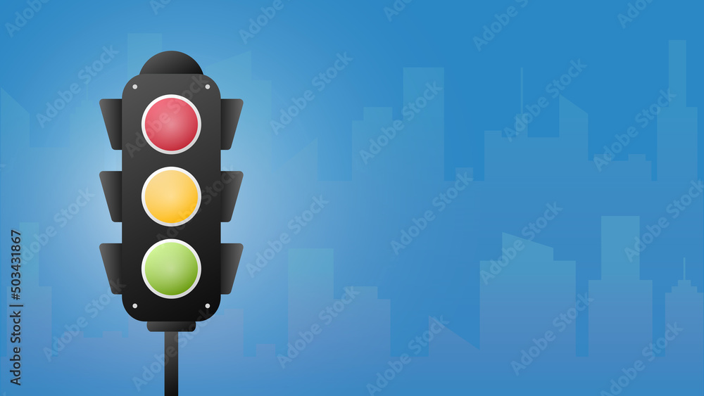 Concept Traffic Light Banner Free Space For Text Traffic Light Signal