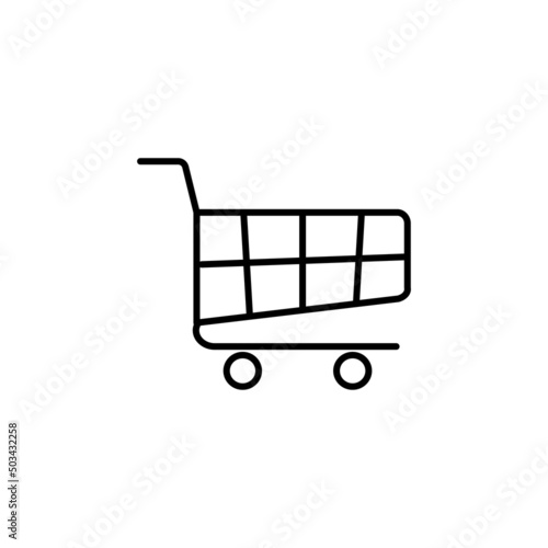 Shopping cart vector icon, flat design. Isolated on white background. eps 10
