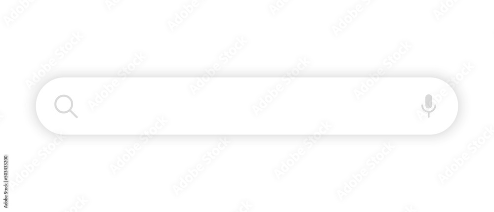  Web search bar icon. Search box with shadow isolated on transparent background. Vector - obrazy, fototapety, plakaty 