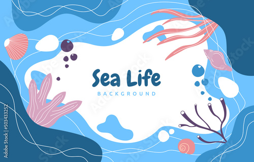 Ocean Underwater Life Sea Beach Text Space Background