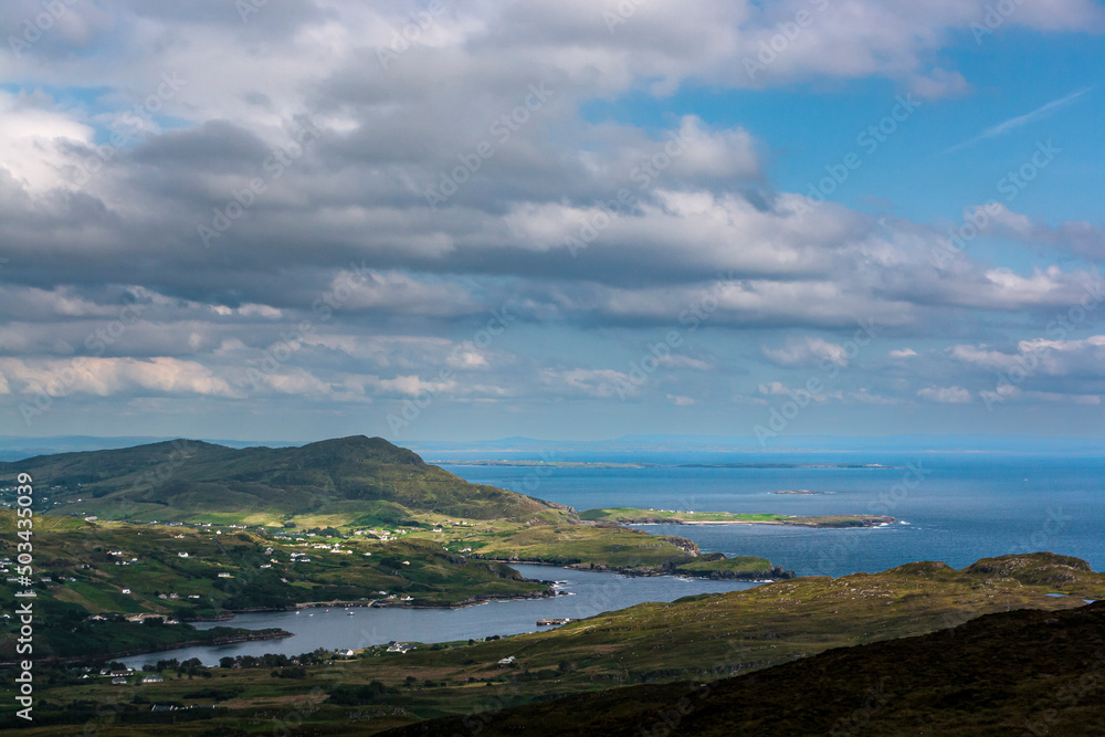 View of the Atlantic coast in Ireland during the summer View of the Atlantic coast in Ireland during the summer