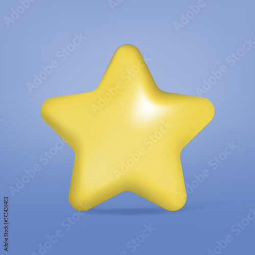 3d illustration vector gold star icon symbol model.