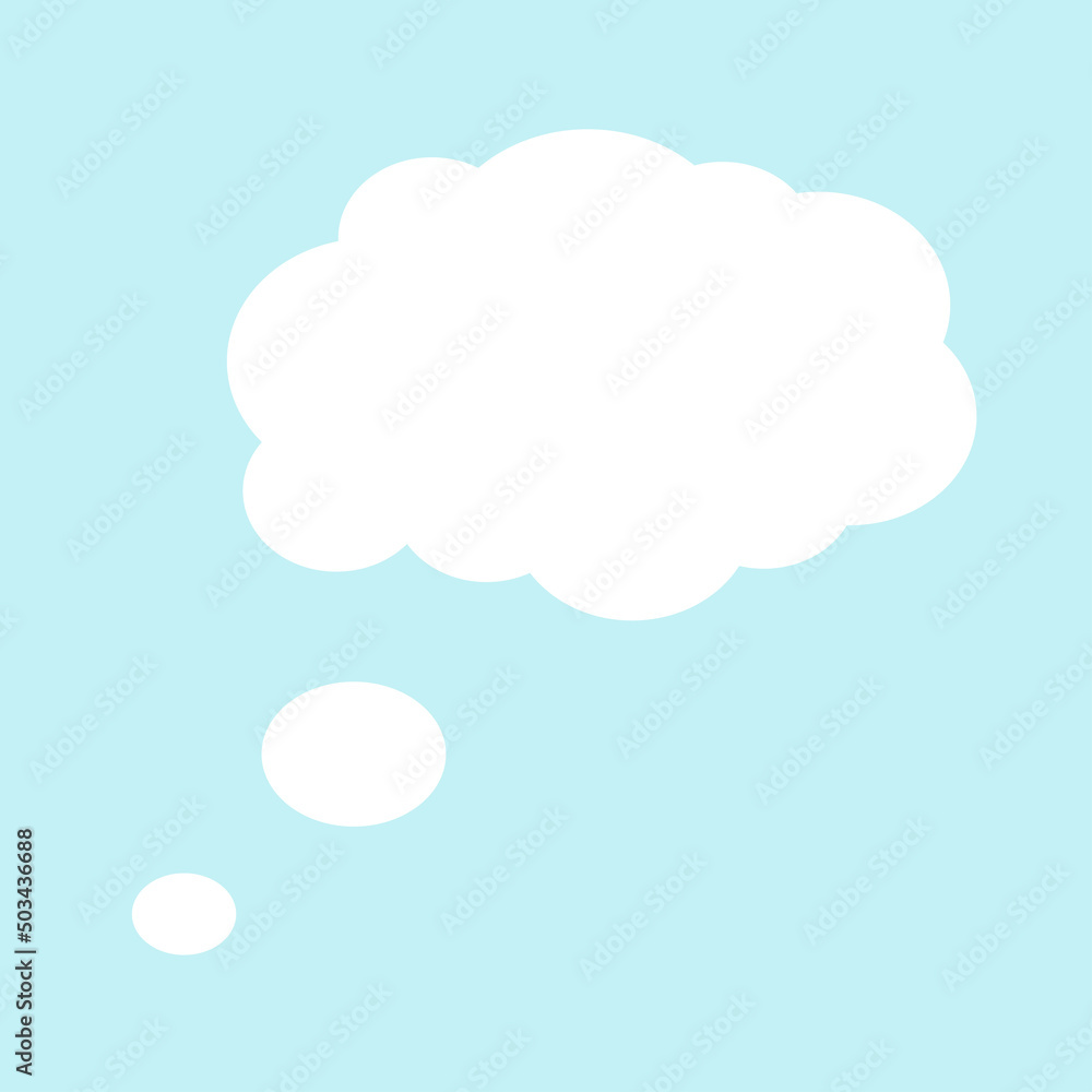 Vector cloud chat speech bubble icon. White doodle shape sign.