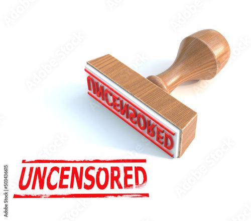 Uncensored rubber stamp 3d rendering