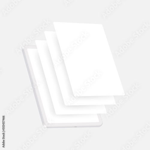 Clay Tablet Mockup With Web Pages. Concept for Showing Apps Screenshots. Vector Illustration