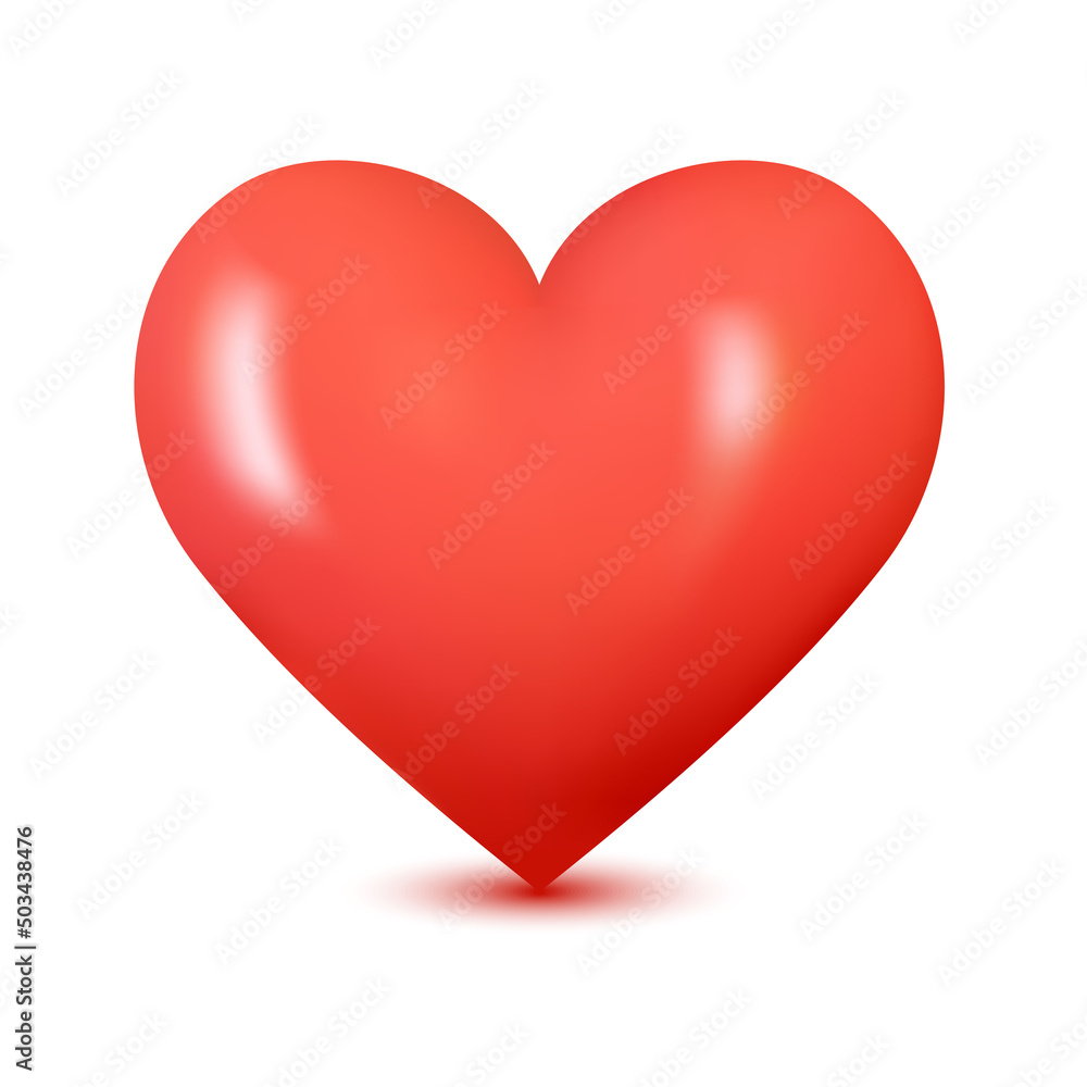 Vector illustration, realistic 3D heart icon