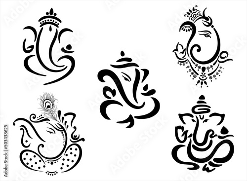 Ganesha, Aum, Hindu wedding card, Diwali, India	