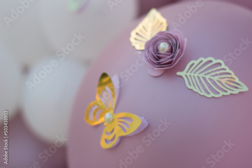 flor de papel e borboleta photo