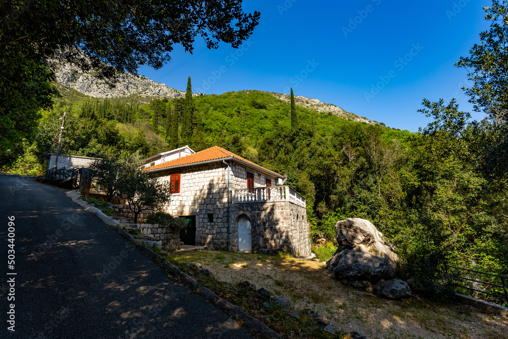 House in croatian countryside. Dalmatia region.