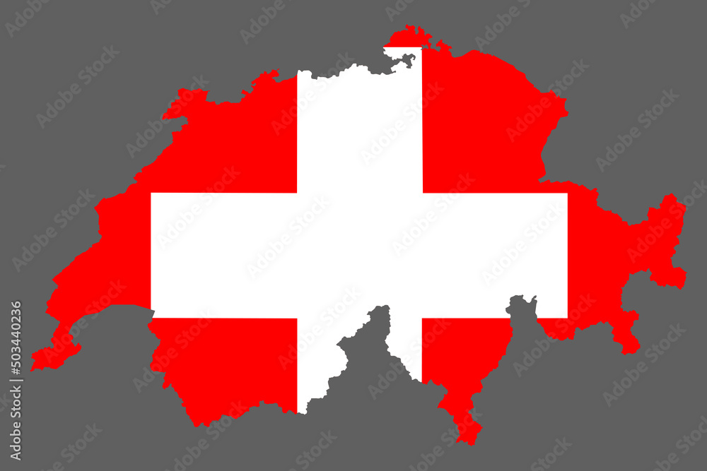 Map Switzerland with flag europ cartography Map Switzerland with flag europ cartography