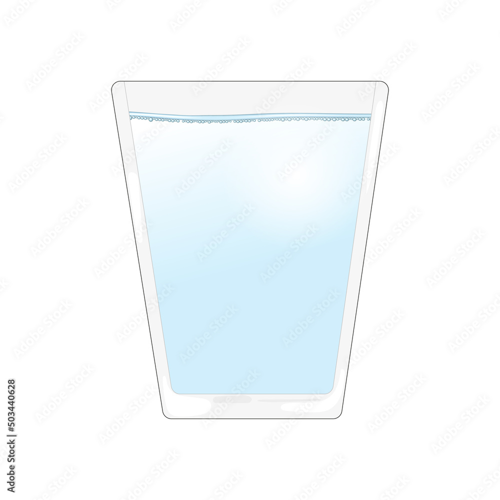 A glass of water with air bubbles is insulated. Vector illustration A glass of water with air bubbles is insulated. Vector illustration