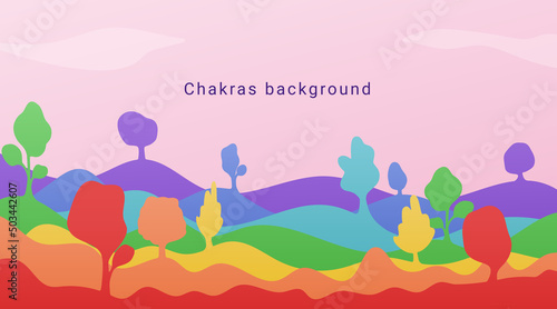 Seven chakra colors background. Chakra colors in order. Vector illustration