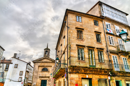 Traditional architecture of Santiago de Compostela. UNESCO world heritage in Galicia, Spain