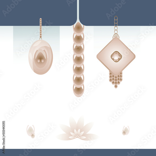 vector of a small set of amulets in soft colors
