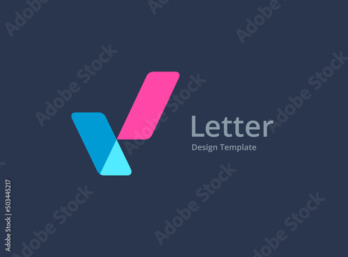 Letter V with check mark logo icon design template elements