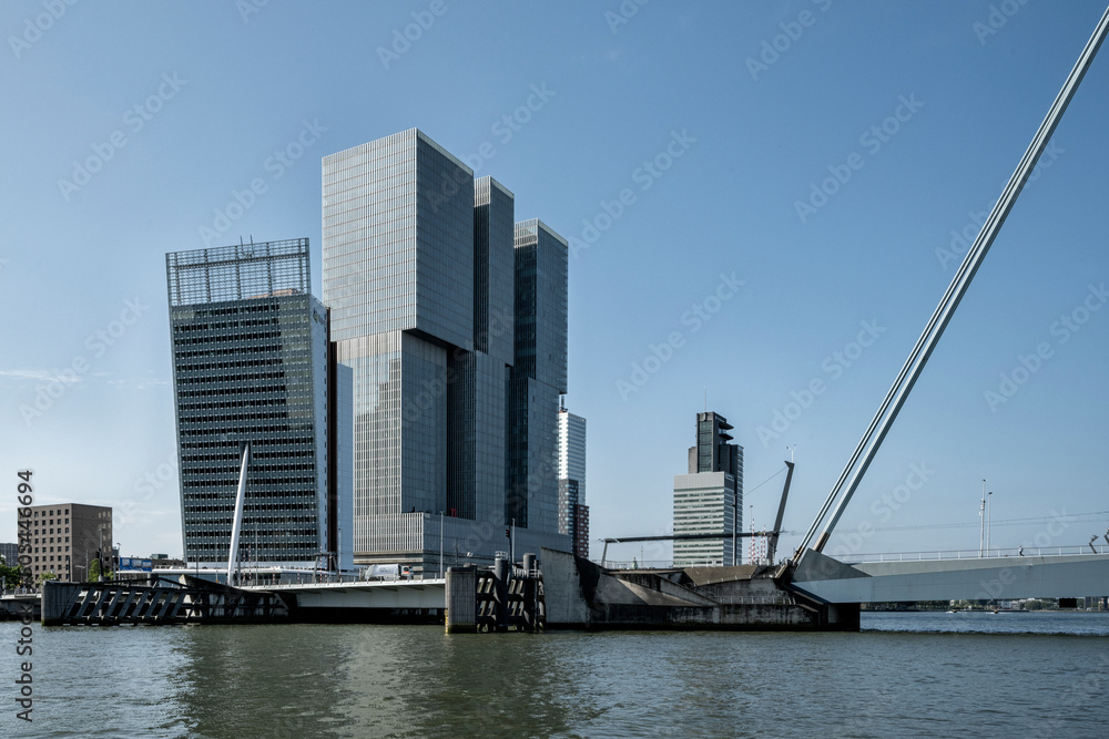View of the 'Kop van Zuid' from the Noordereiland in Rotterdam